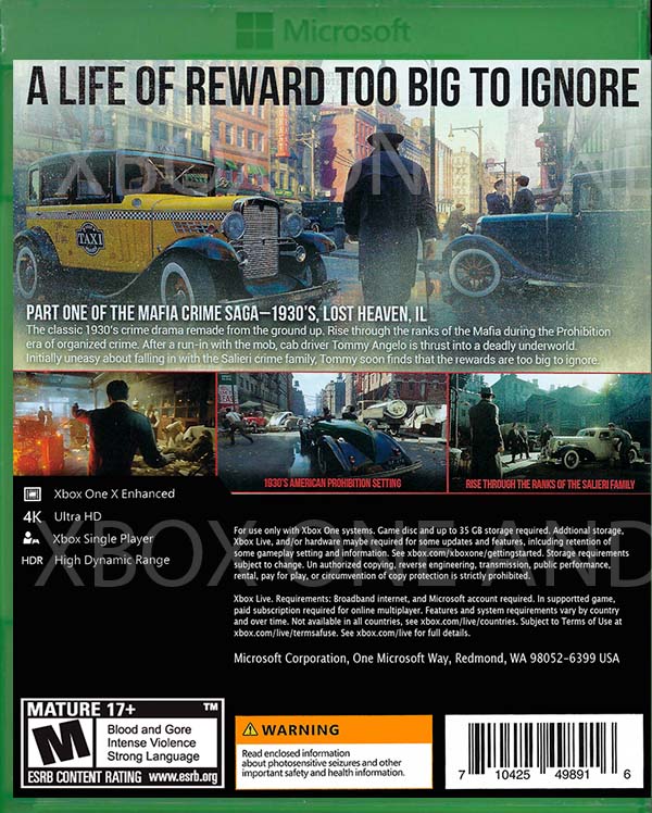 Mafia: Definitive Edition Xbox One - Video Game - Used - CaveGamers - Image 2