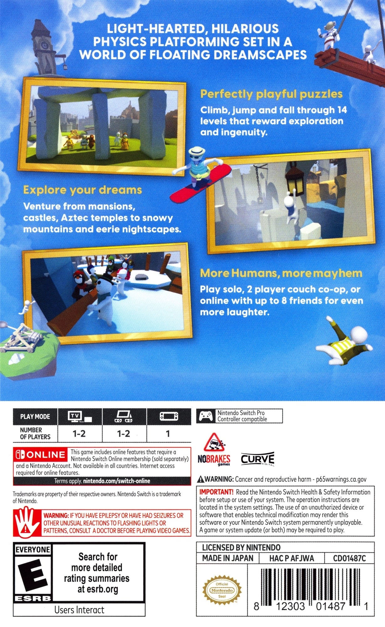 Human Fall Flat [Anniversary Edition] Switch - Video Game - Used - CaveGamers - Image 2
