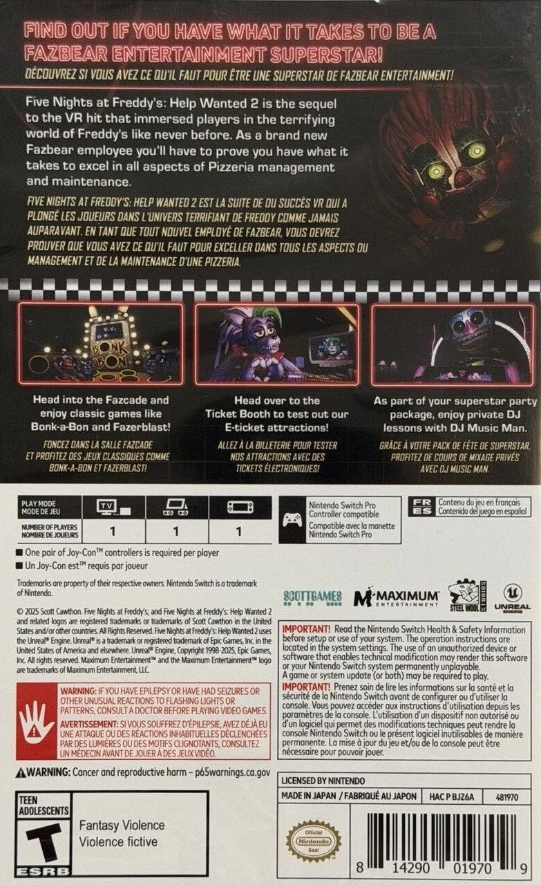 Five Nights at Freddy's: Help Wanted Switch - Video Game - Used - CaveGamers - Image 2