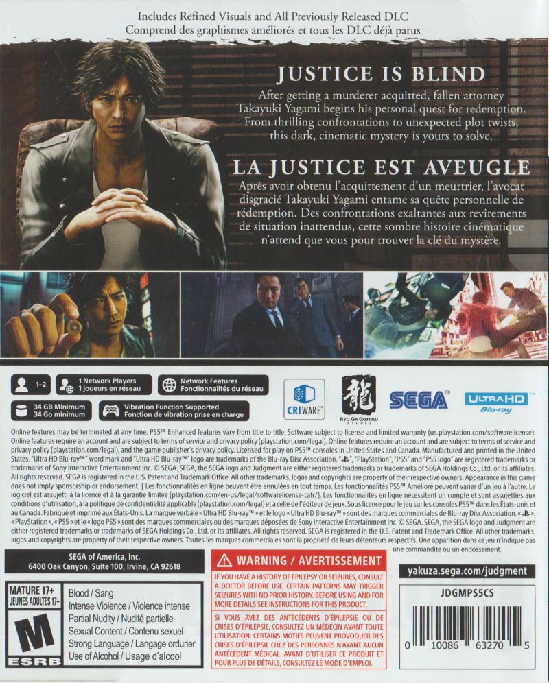 Judgment PS5 - Video Game - Used - CaveGamers - Image 2