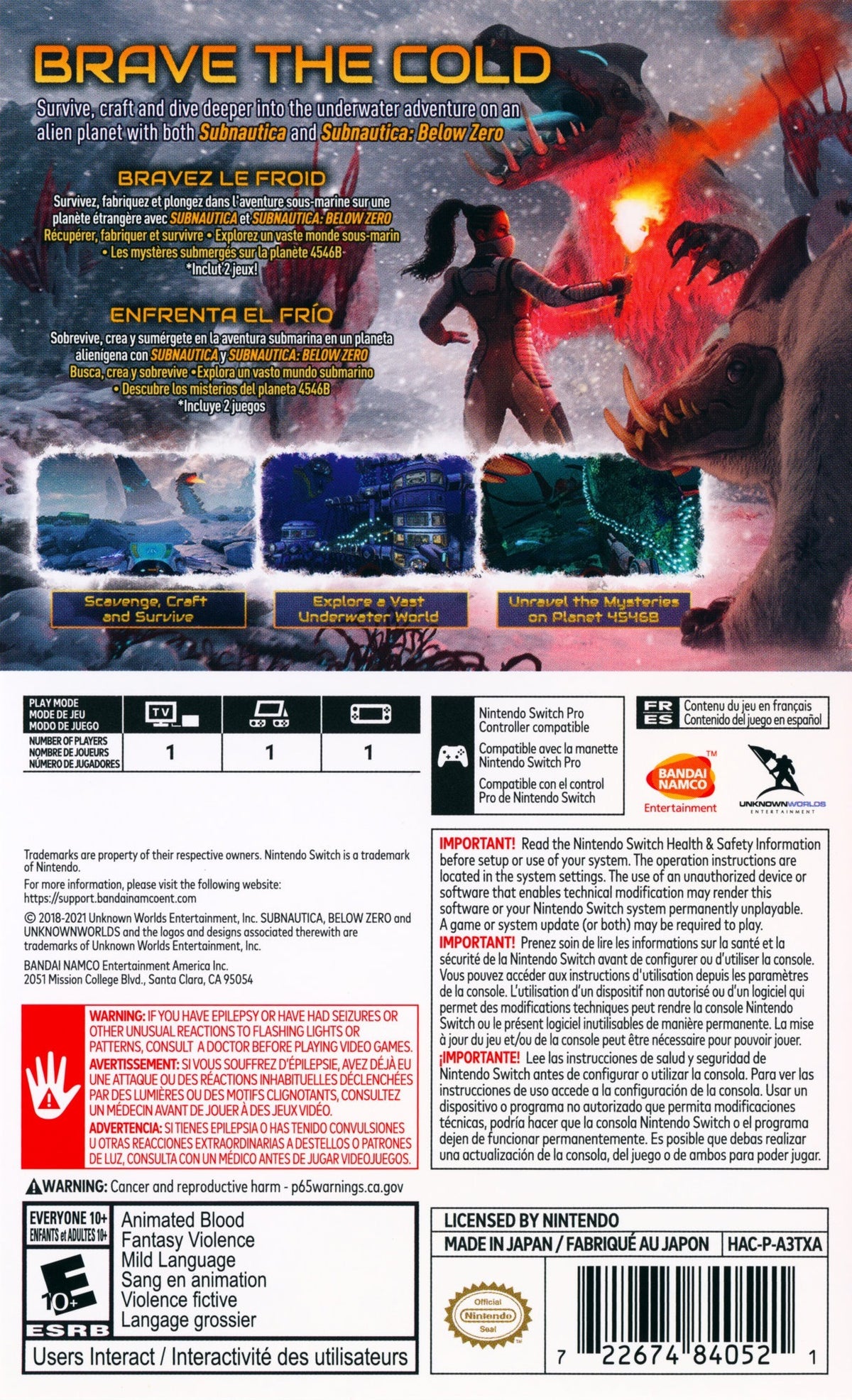 Subnautica + Subnautica: Below Zero Switch - Video Game - Used - CaveGamers - Image 2