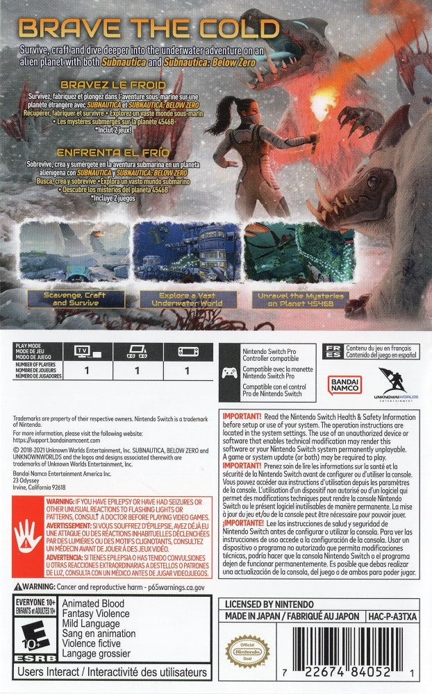 Subnautica + Subnautica: Below Zero Switch - Video Game - Used - CaveGamers - Image 2