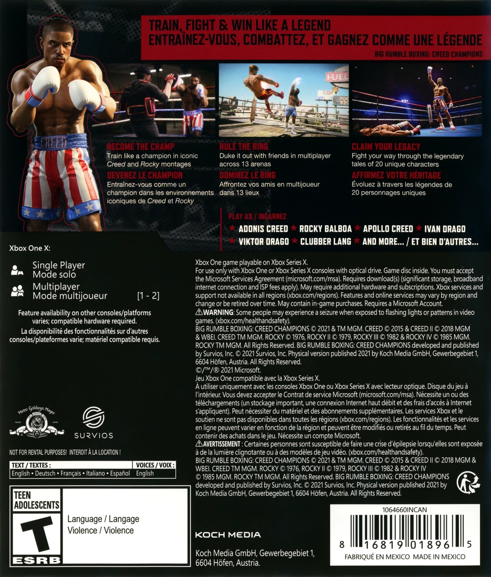 Big Rumble Boxing: Creed Champions Xbox One - Video Game - Used - CaveGamers - Image 2