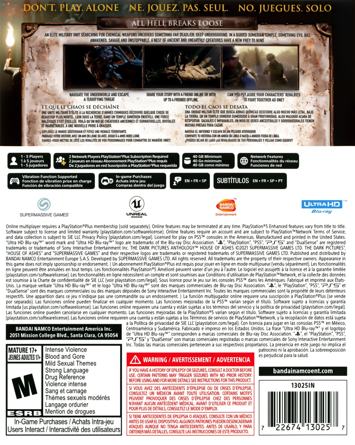 Dark Pictures: House of Ashes PS5 - Video Game - Used - CaveGamers - Image 2