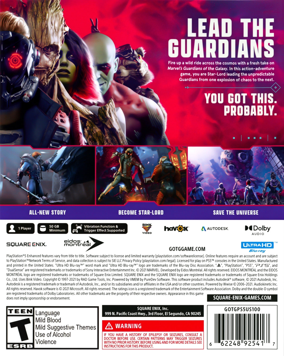 Marvel's Guardians of the Galaxy PS5 - Video Game - Used - CaveGamers - Image 2
