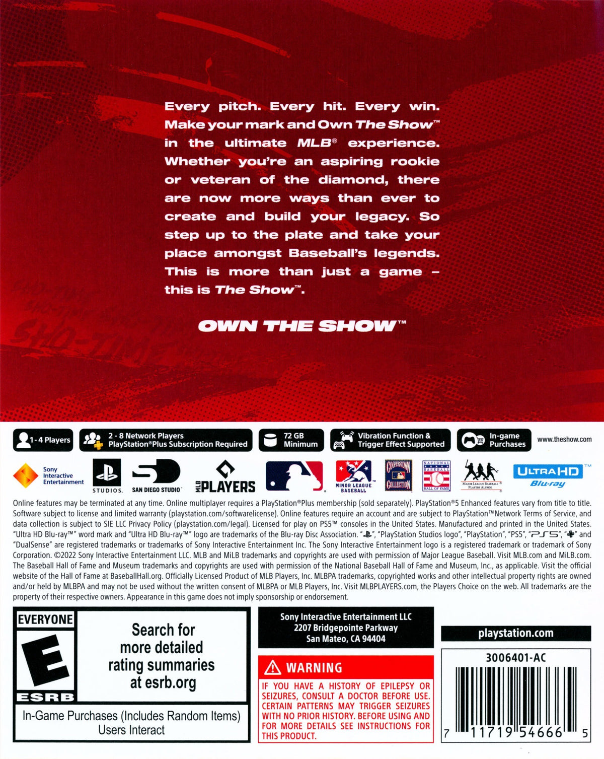 MLB The Show 22 PS5 - Video Game - Used - CaveGamers - Image 2