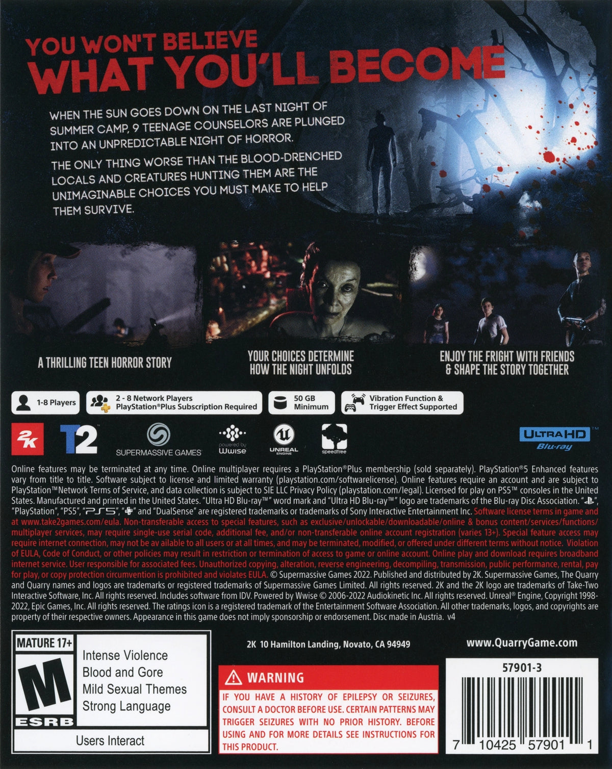 The Quarry PS5 - Video Game - Used - CaveGamers - Image 2