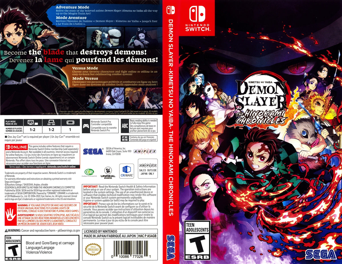 Demon Slayer The Hinokami Chronicles Switch - Video Game - Used - CaveGamers - Image 3