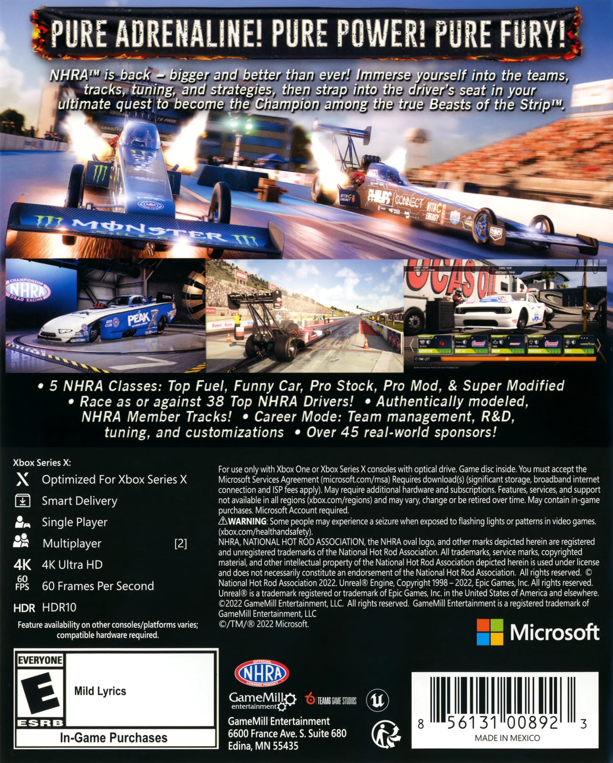 NHRA Championship Drag Racing: Speed For All Xbox Series X - Video Game - Used - CaveGamers - Image 2