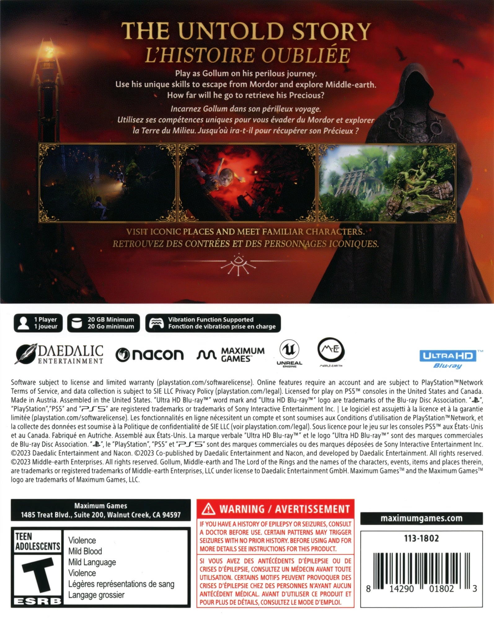 The Lord of the Rings: Gollum PS5 - Video Game - Used - CaveGamers - Image 2