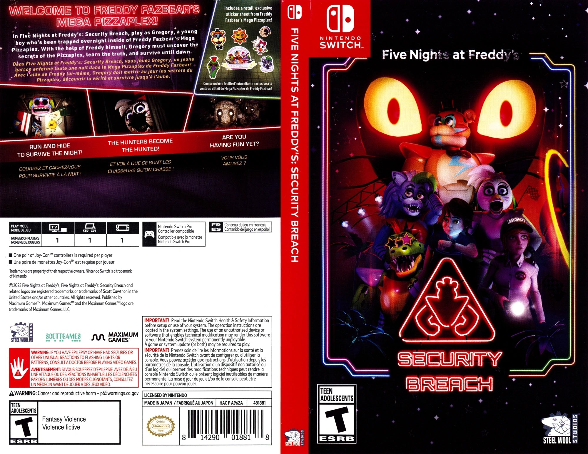 Five Nights at Freddy's Security Breach Switch - Video Game - Used - CaveGamers - Image 3