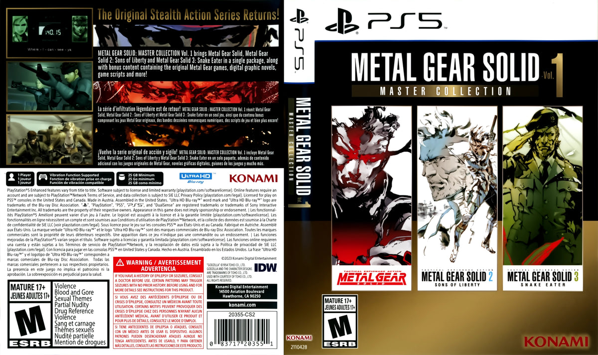 Metal Gear Solid: Master Collection Vol. 1 PS5 - Video Game - Used - CaveGamers - Image 4