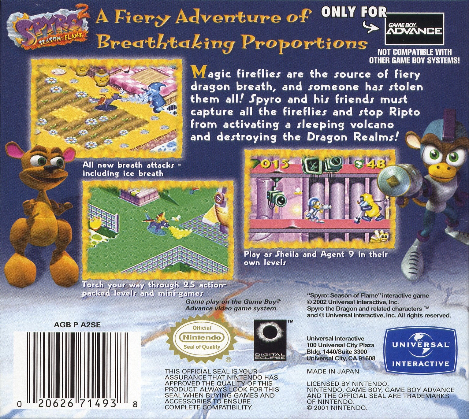 Spyro 2: Season of Flame Game Boy Advance - Video Game - Used - CaveGamers - Image 2