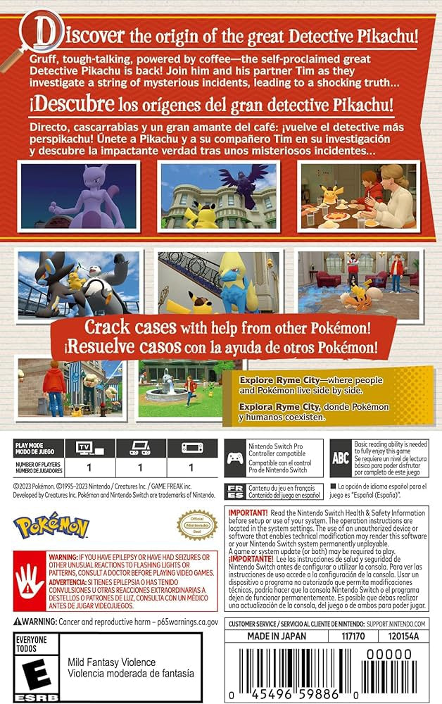 Detective Pikachu Returns Switch - Video Game - Used - CaveGamers - Image 2
