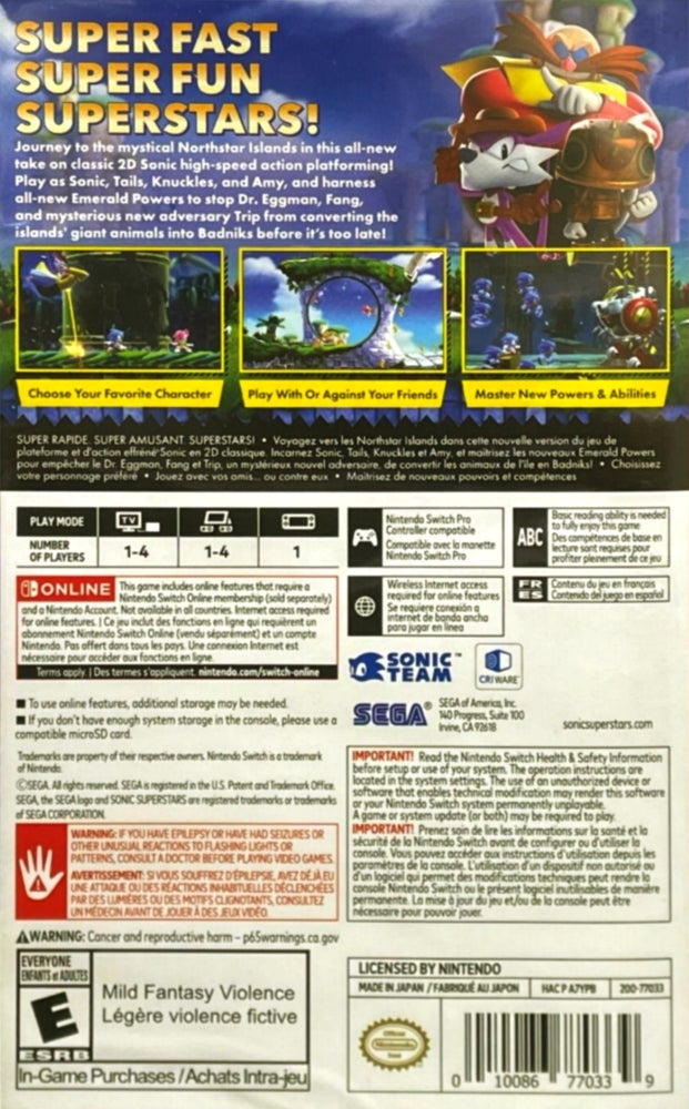 Sonic Superstars Switch - Video Game - Used - CaveGamers - Image 2