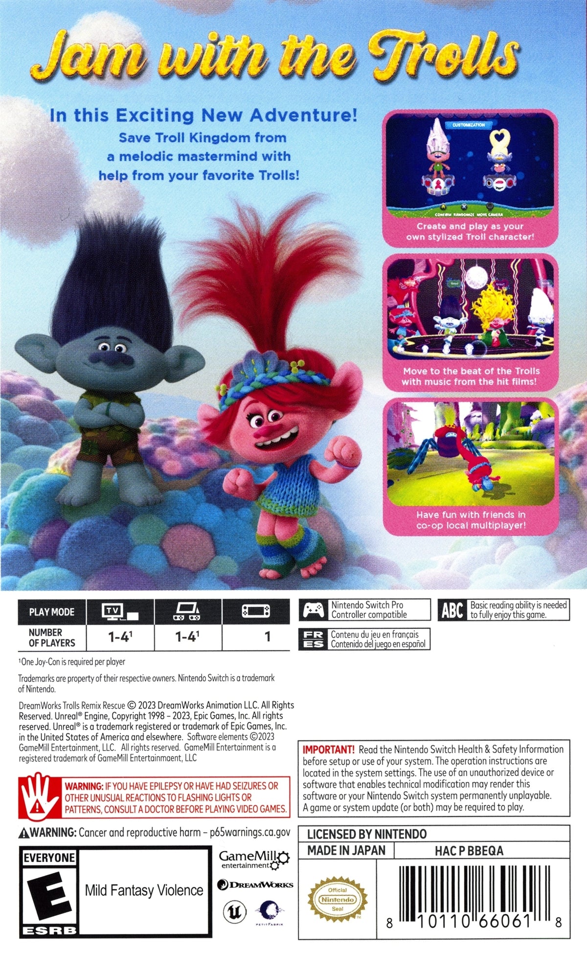 Trolls Remix Rescue Switch - Video Game - Used - CaveGamers - Image 2