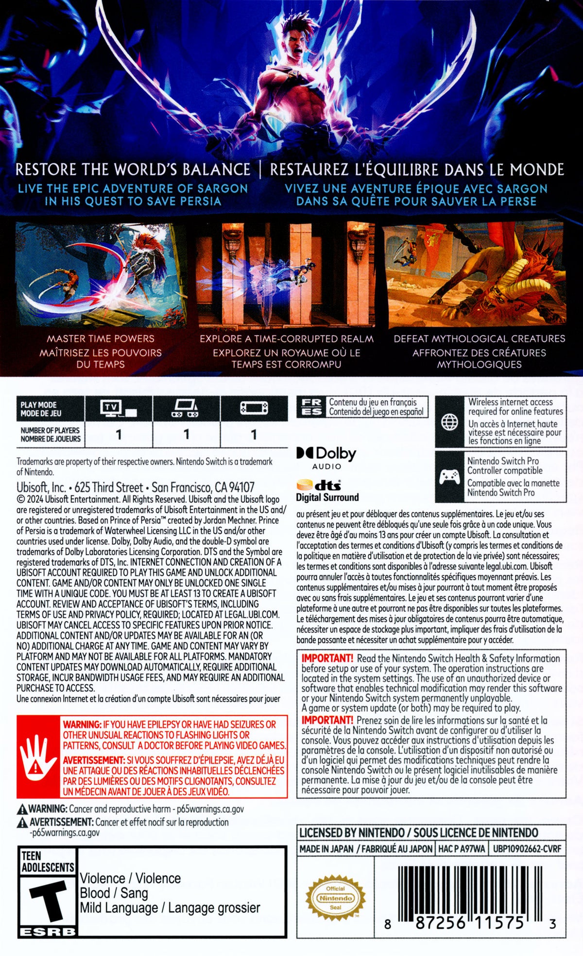 Prince Of Persia: The Lost Crown Switch - Video Game - Used - CaveGamers - Image 2