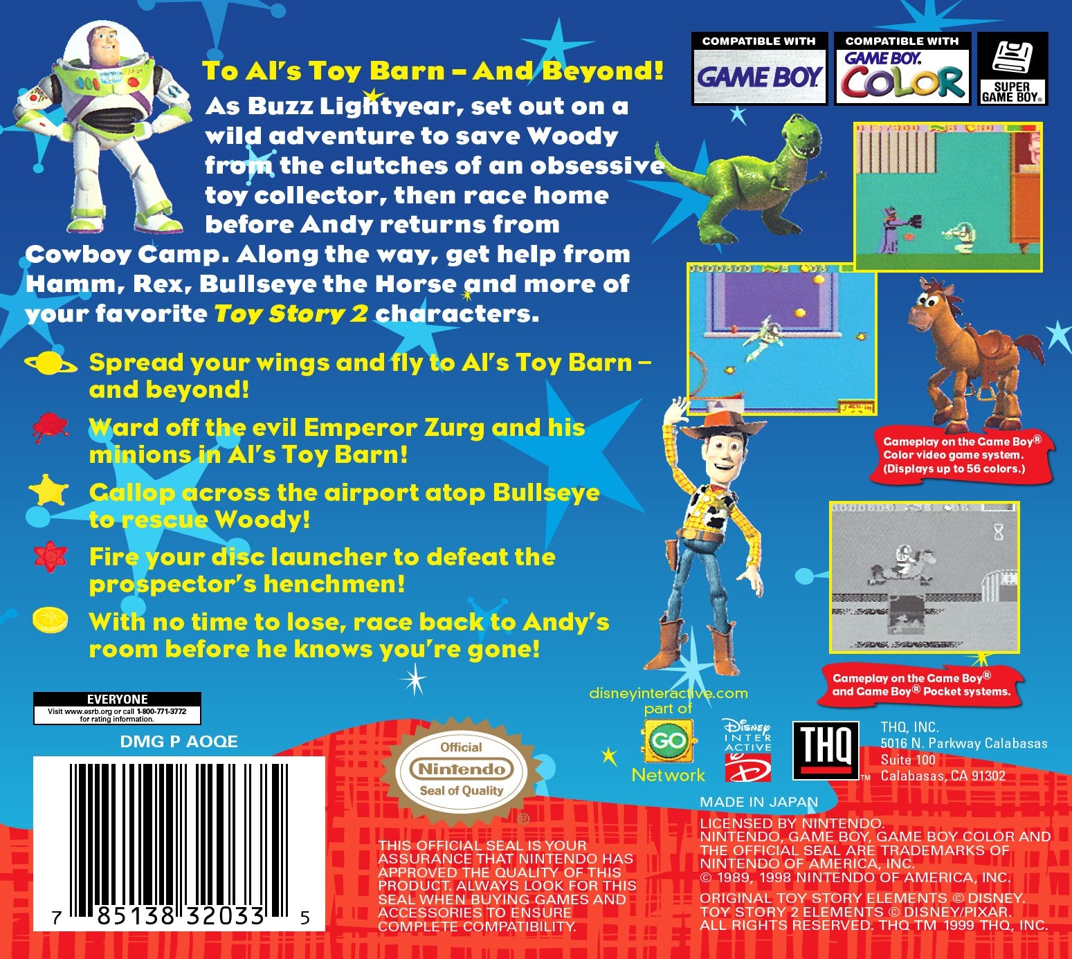 Toy Story 2 Game Boy Color - Video Game - Used - CaveGamers - Image 2