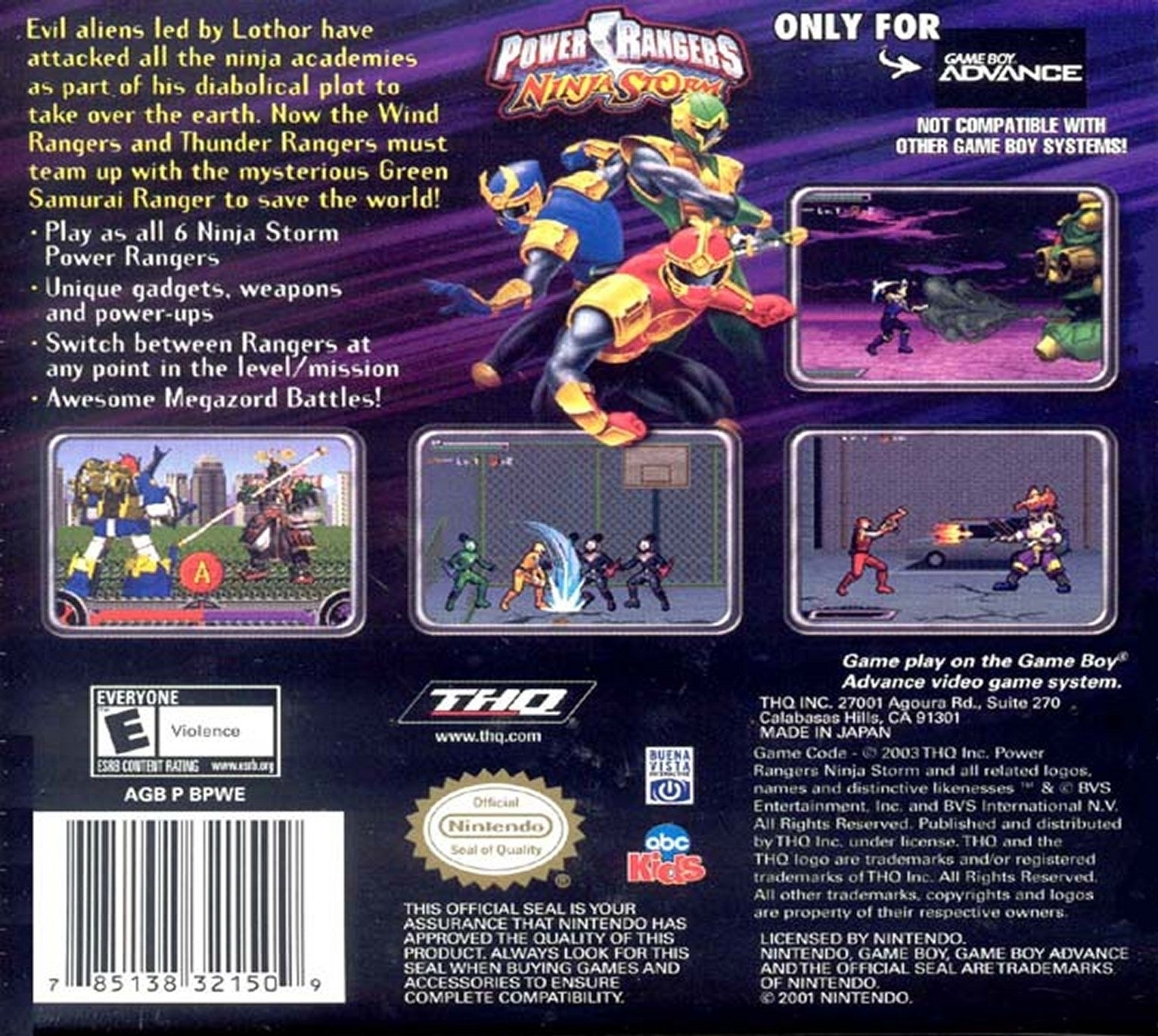 Power Rangers: Ninja Storm Game Boy Advance - Video Game - Used - CaveGamers - Image 2