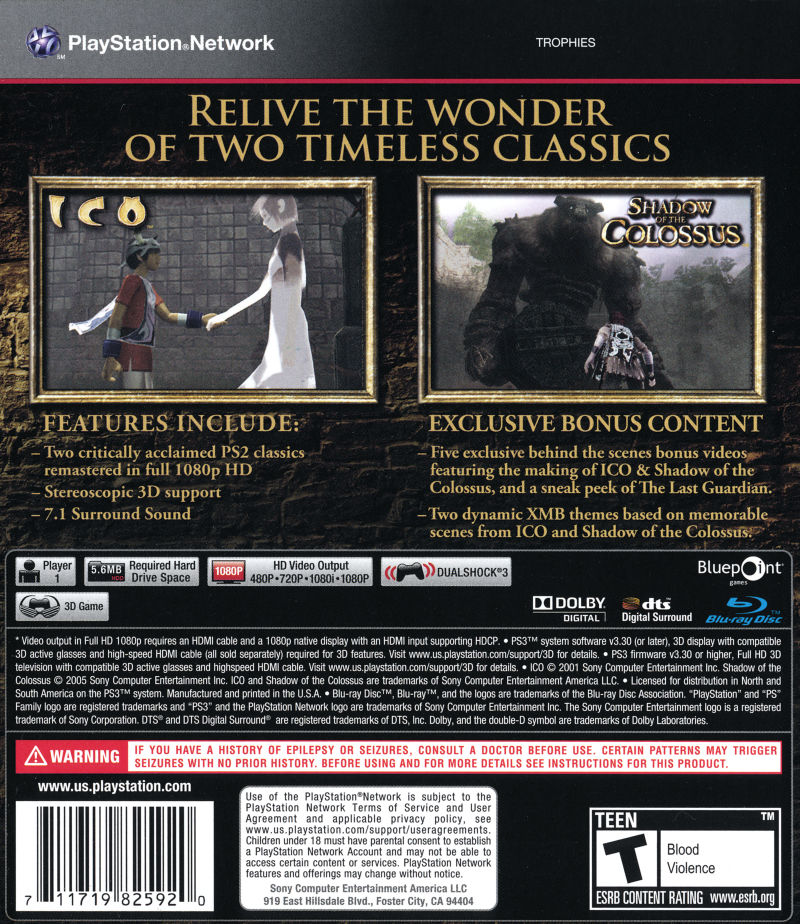 Ico & Shadow of the Colossus Collection PS3 - Video Game - Used - CaveGamers - Image 2