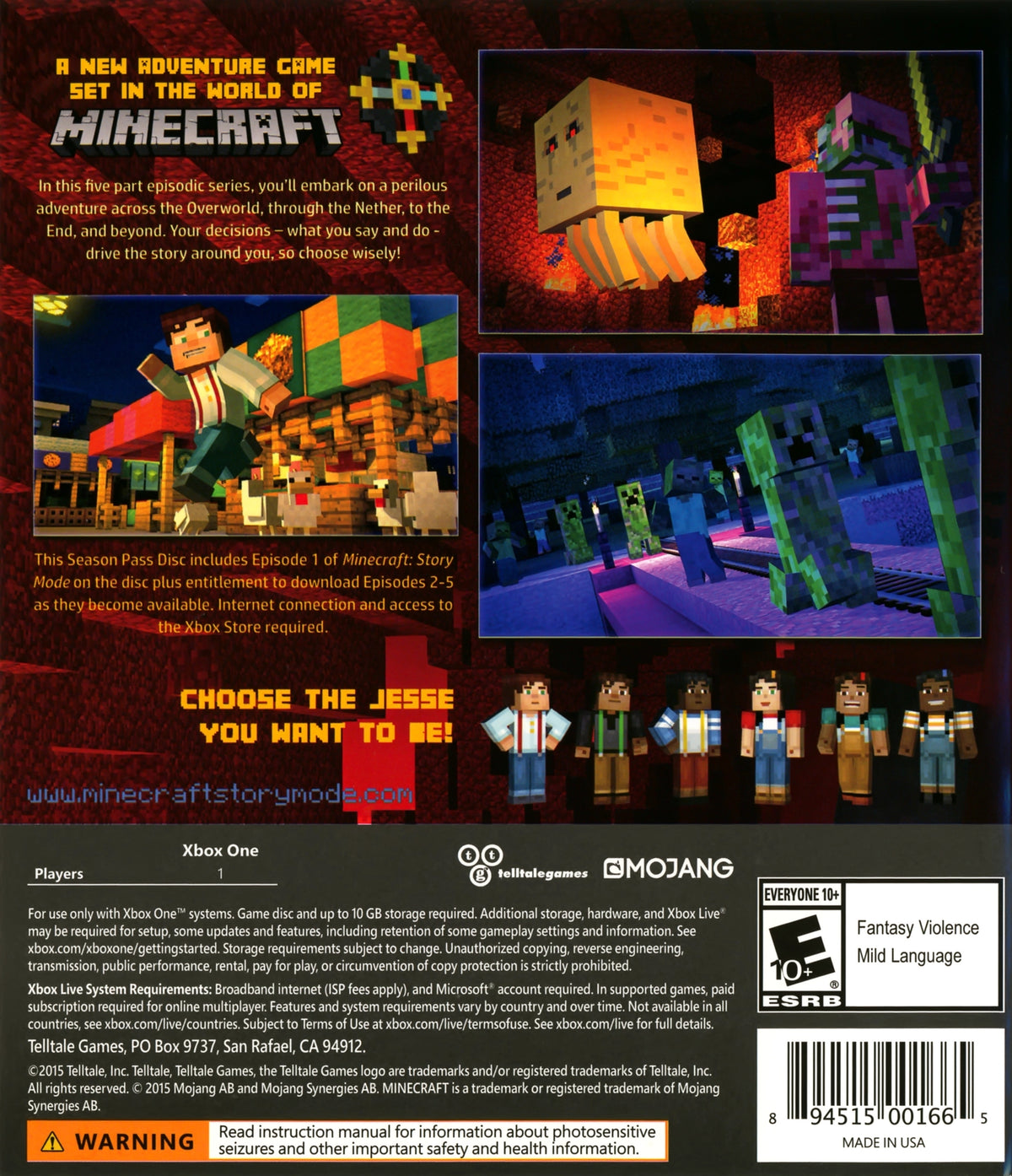 Minecraft: Story Mode Season Pass Xbox One - Video Game - Used - CaveGamers - Image 2