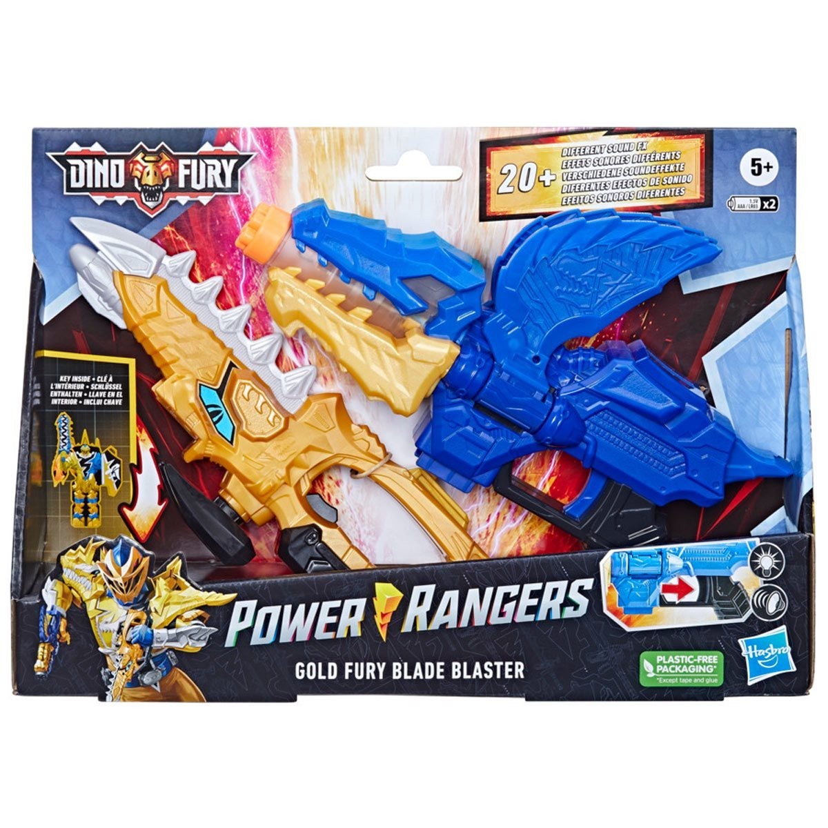 Power Rangers Dino Fury Gold Fury Blade Blaster Electronic Toys - Toys - New - CaveGamers - Image 3