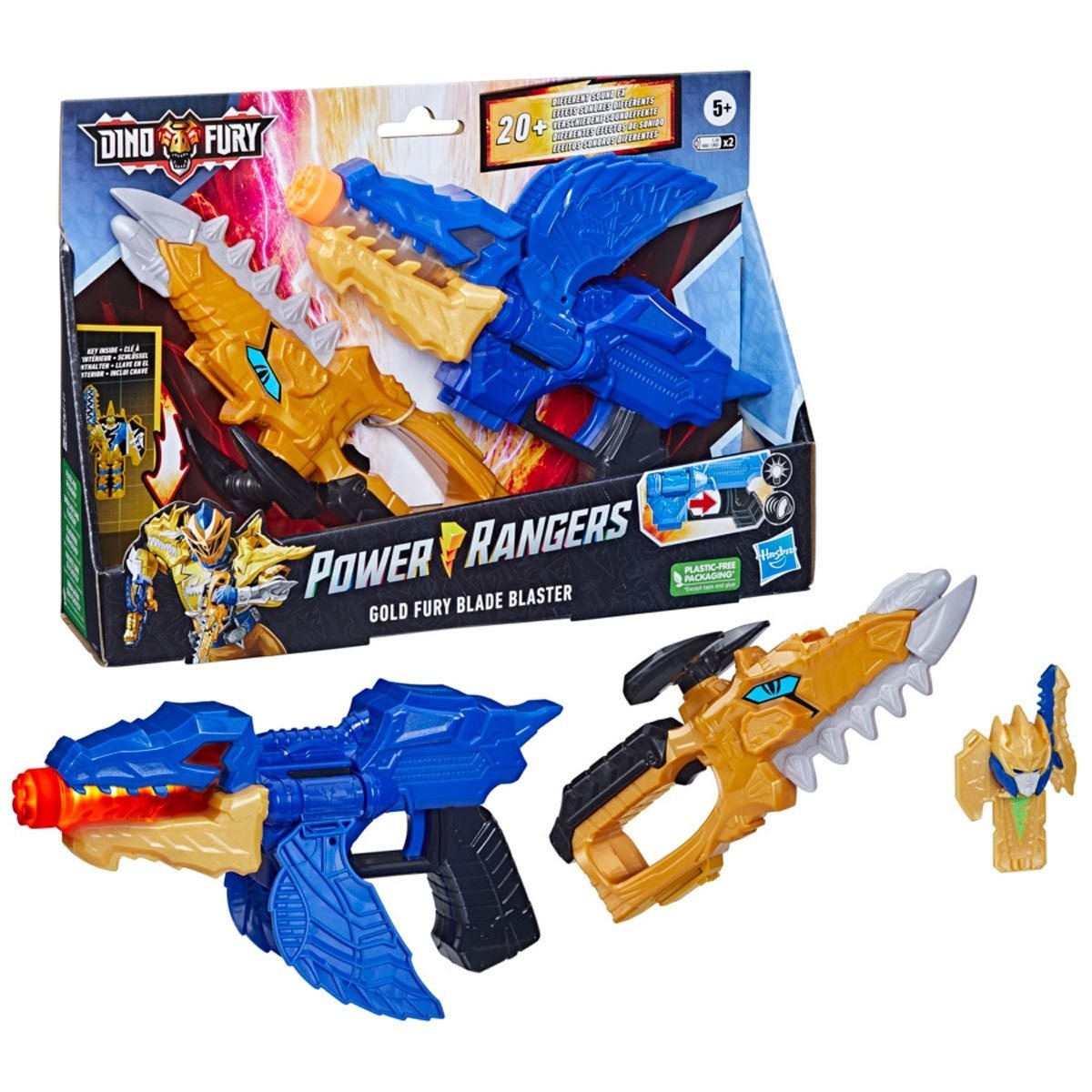 Power Rangers Dino Fury Gold Fury Blade Blaster Electronic Toys - Toys - New - CaveGamers - Image 5