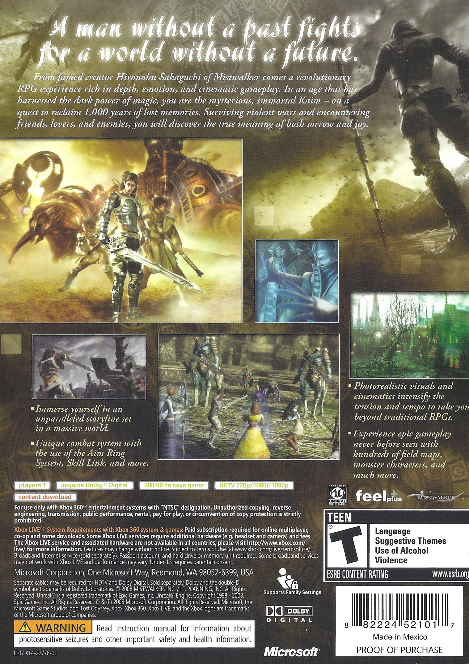 Lost Odyssey [4 Discs] Xbox 360 - Video Game - Used - CaveGamers - Image 2