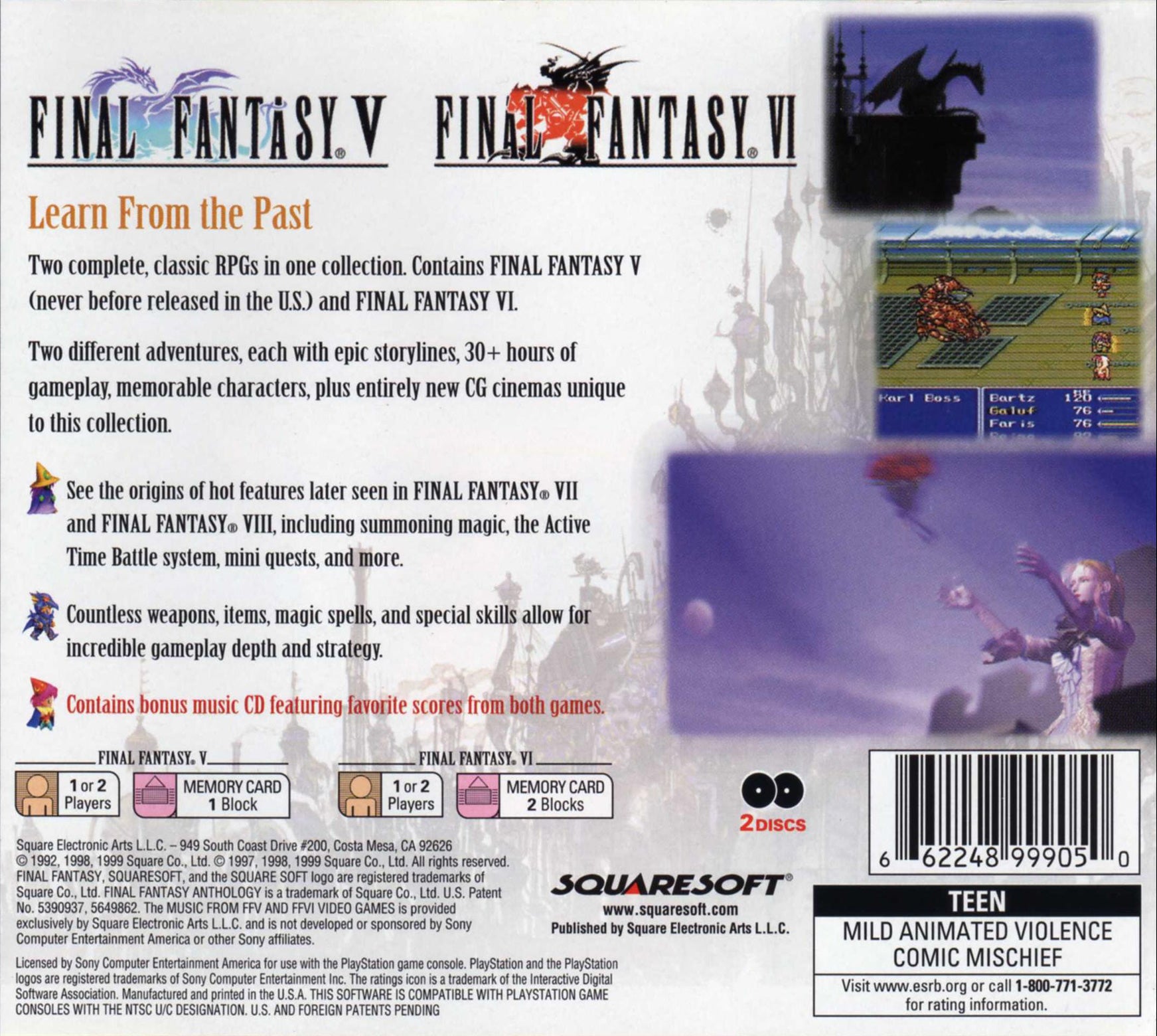 Final Fantasy Anthology [2 Discs] Playstation - Video Game - Used - CaveGamers - Image 2