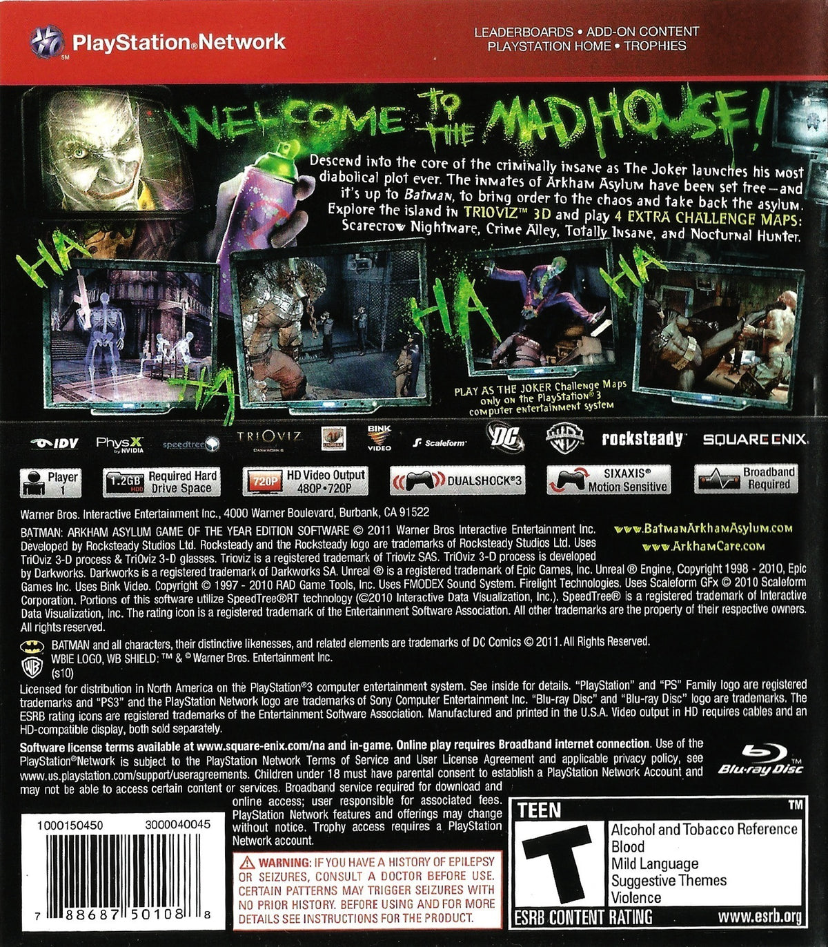 Batman: Arkham Asylum [Game of the Year Edition] PS3 - Video Game - Used - CaveGamers - Image 2
