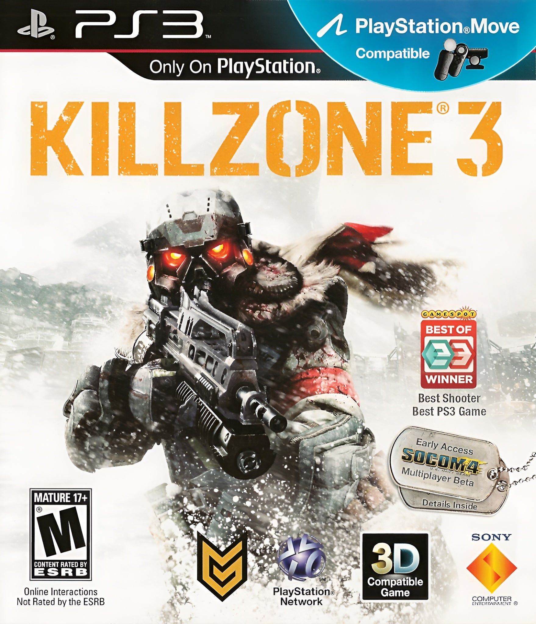 Killzone 3 PS3 - Video Game - Used - CaveGamers