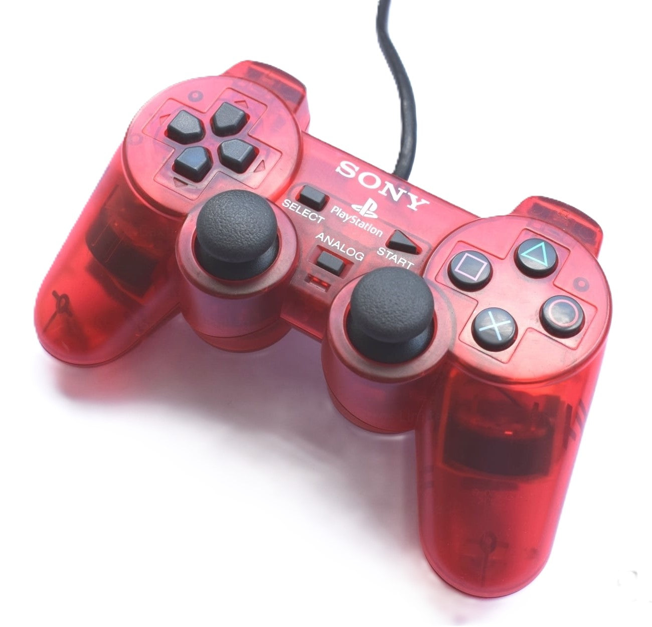 PlayStation 2 Dualshock 2 Controller - Crimson Red PS2 - Video Game Accessory - Used - CaveGamers - Image 2