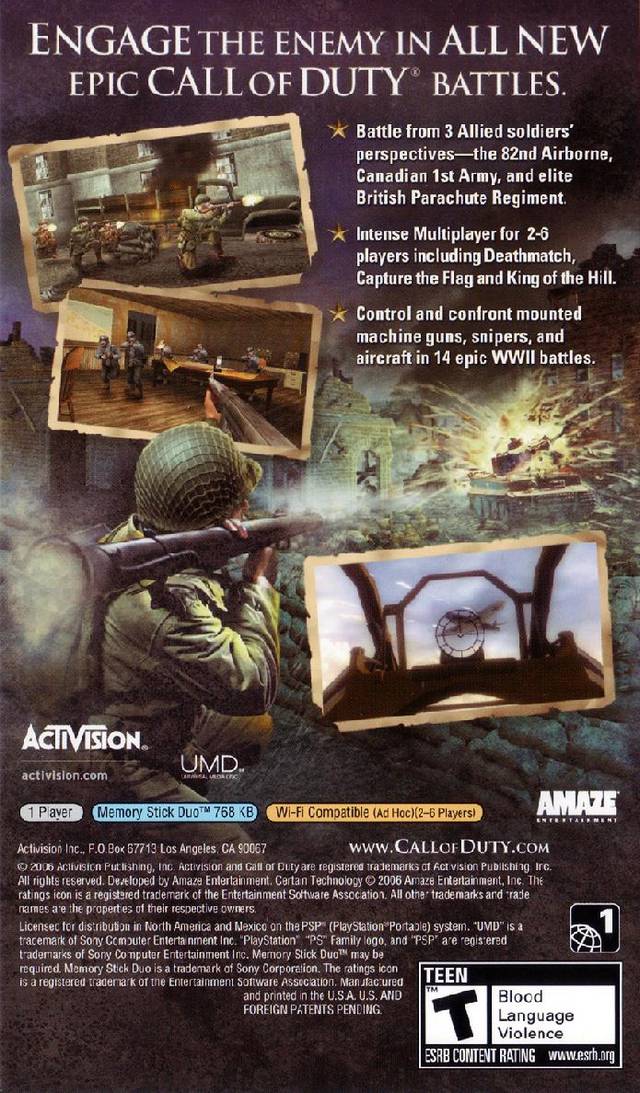 Call Of Duty: Roads To Victory