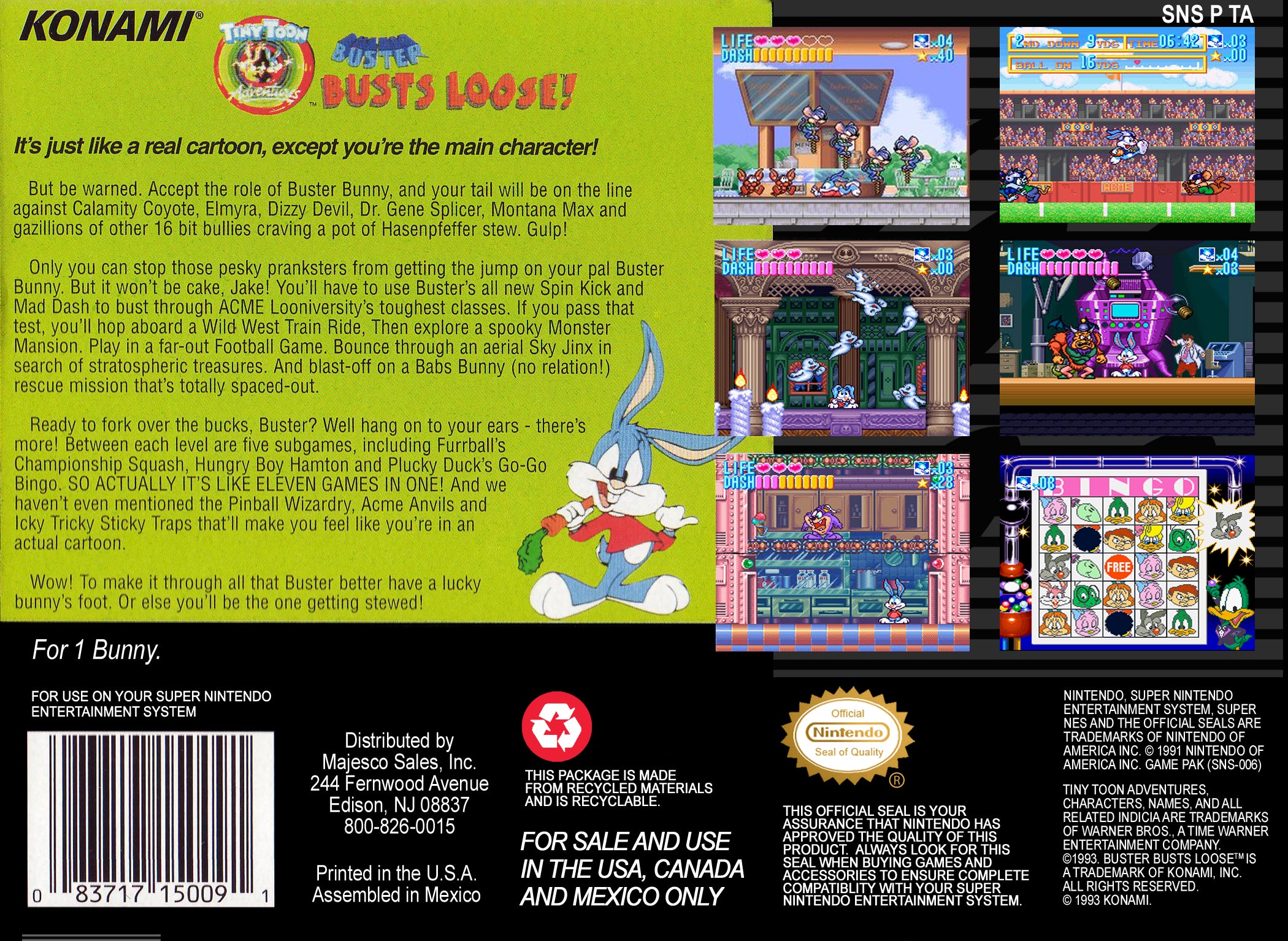 Buster Busts Loose SNES - Video Game - Used - CaveGamers - Image 2