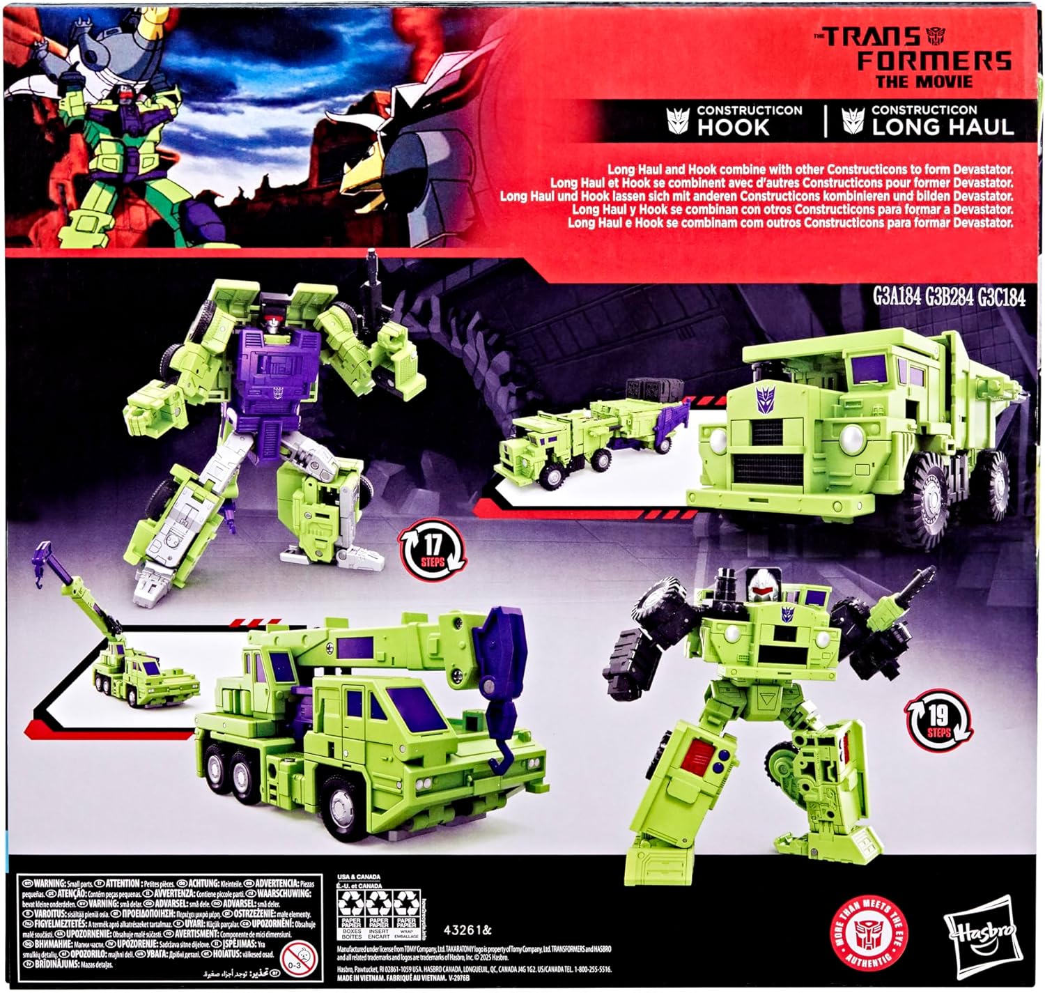 Transformers Studio Series 86 Transformers: The Movie Constructicon Long Haul & Constructicon Hook Action Figures - Toys - New - CaveGamers - Image 2