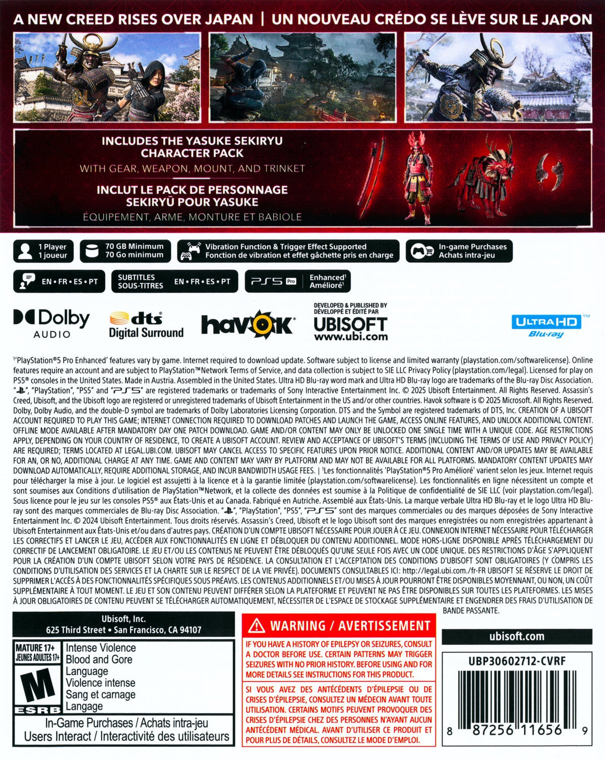 Assassin's Creed: Shadows PS5 - Video Game - Used - CaveGamers - Image 2