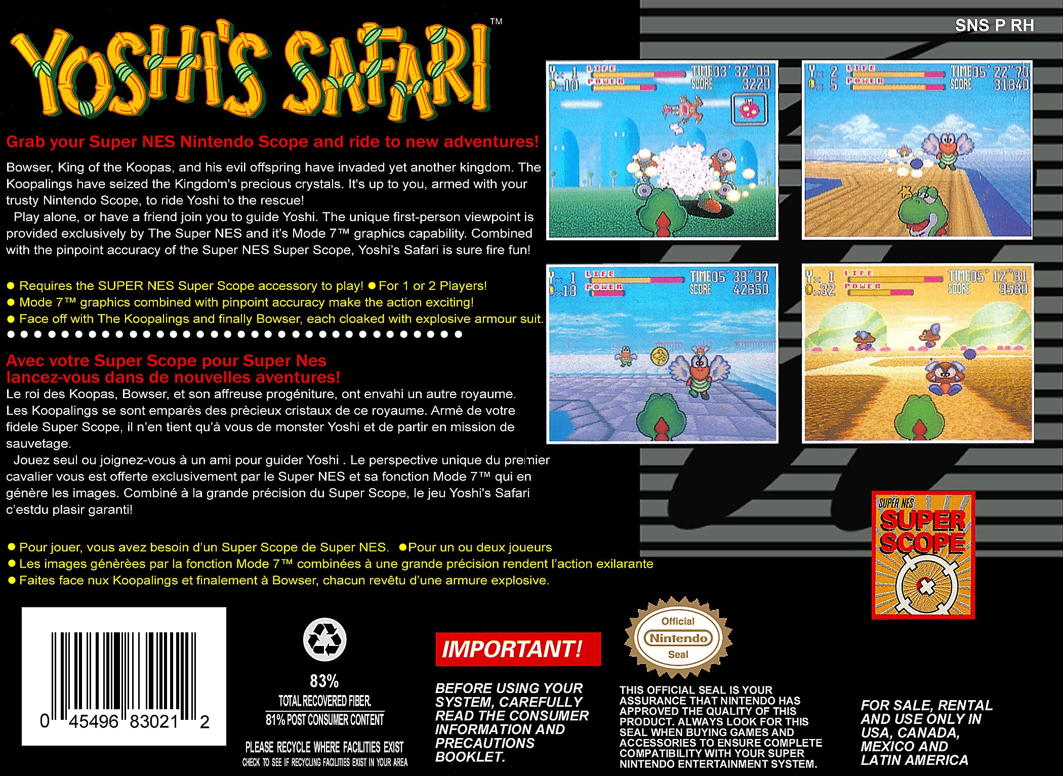 Yoshi's Safari SNES - Video Game - Used - CaveGamers - Image 2