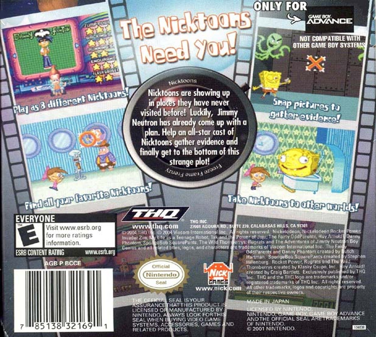 Nicktoons Freeze Frame Frenzy Game Boy Advance - Video Game - Used - CaveGamers - Image 2