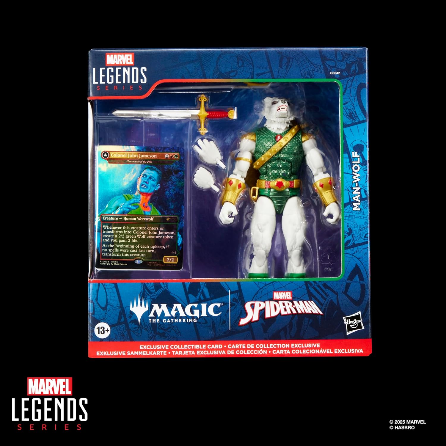Marvel Legends Spider-Man Magic: The Gathering Man-Wolf 6" Action Figure and Card Action Figures - Toys - New - CaveGamers