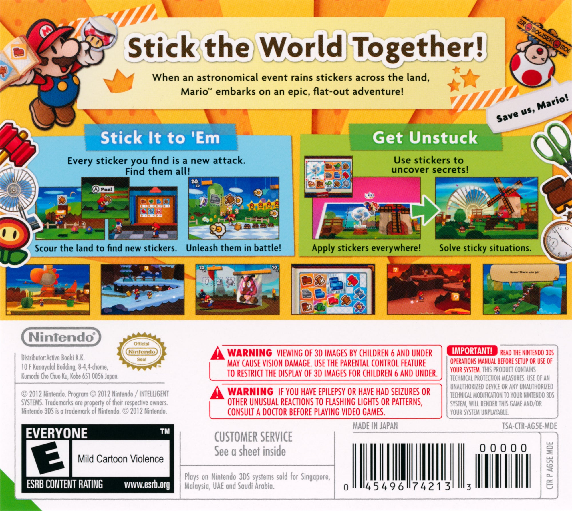 Paper Mario: Sticker Star [Asia] 3DS - Video Game - New - CaveGamers - Image 2