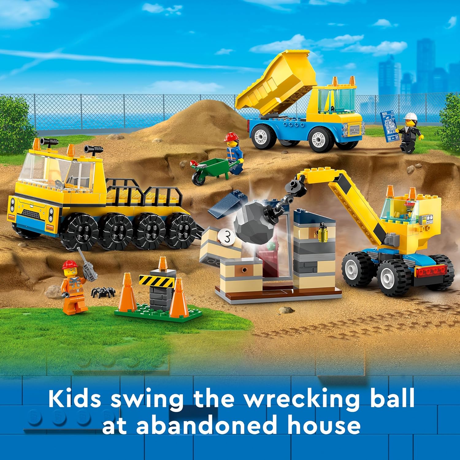 LEGO City Construction Trucks and Wrecking Ball Crane 60391 Building Sets - Toys - New - CaveGamers - Image 4