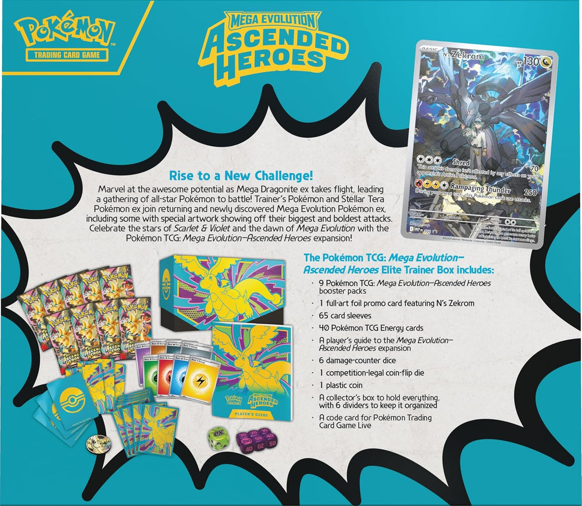 Pokemon TCG: Mega Evolution Ascended Heroes Elite Trainer Box - Trading Card - New - CaveGamers - Image 2