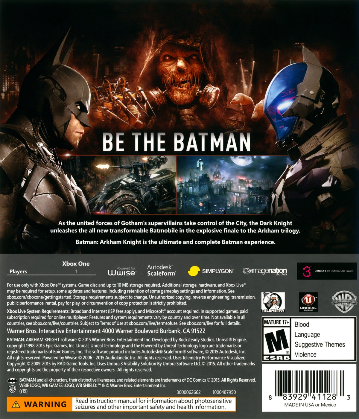 Batman: Arkham Knight Xbox One - Video Game - Used - CaveGamers - Image 2