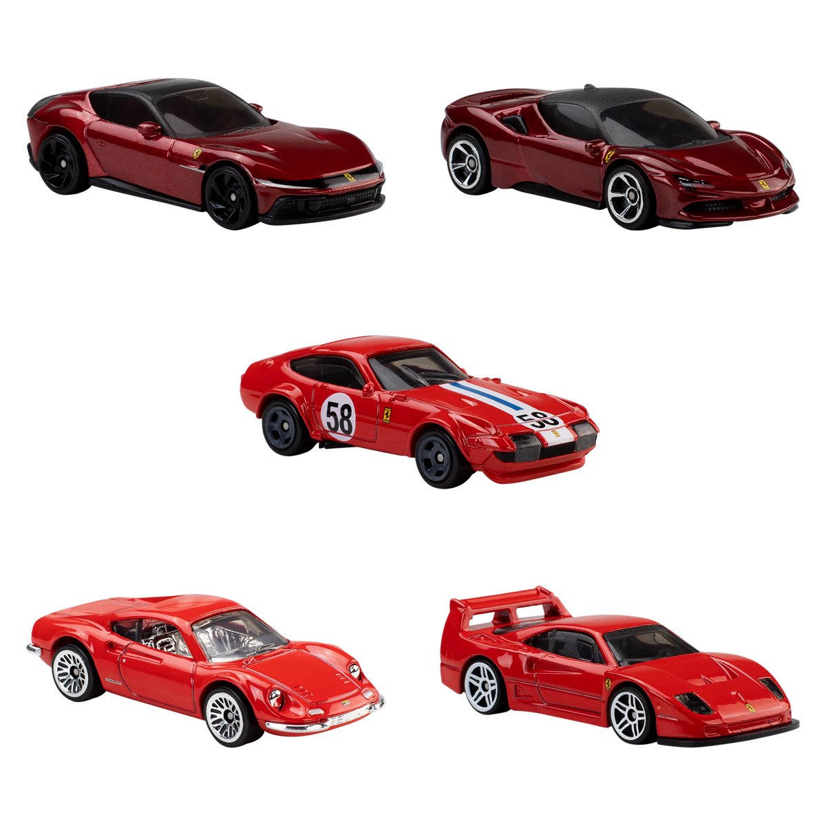Hot Wheels Ferrari Vehicle 5-Pack Vehicles - Toys - New - CaveGamers