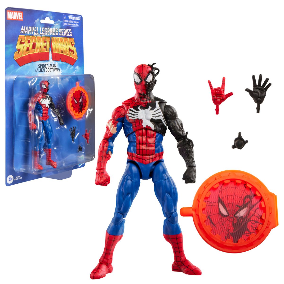 Secret Wars Marvel Legends Series Spider-Man (Alien Costume) 6" Action Figure Action Figures - Toys - New - CaveGamers - Image 2