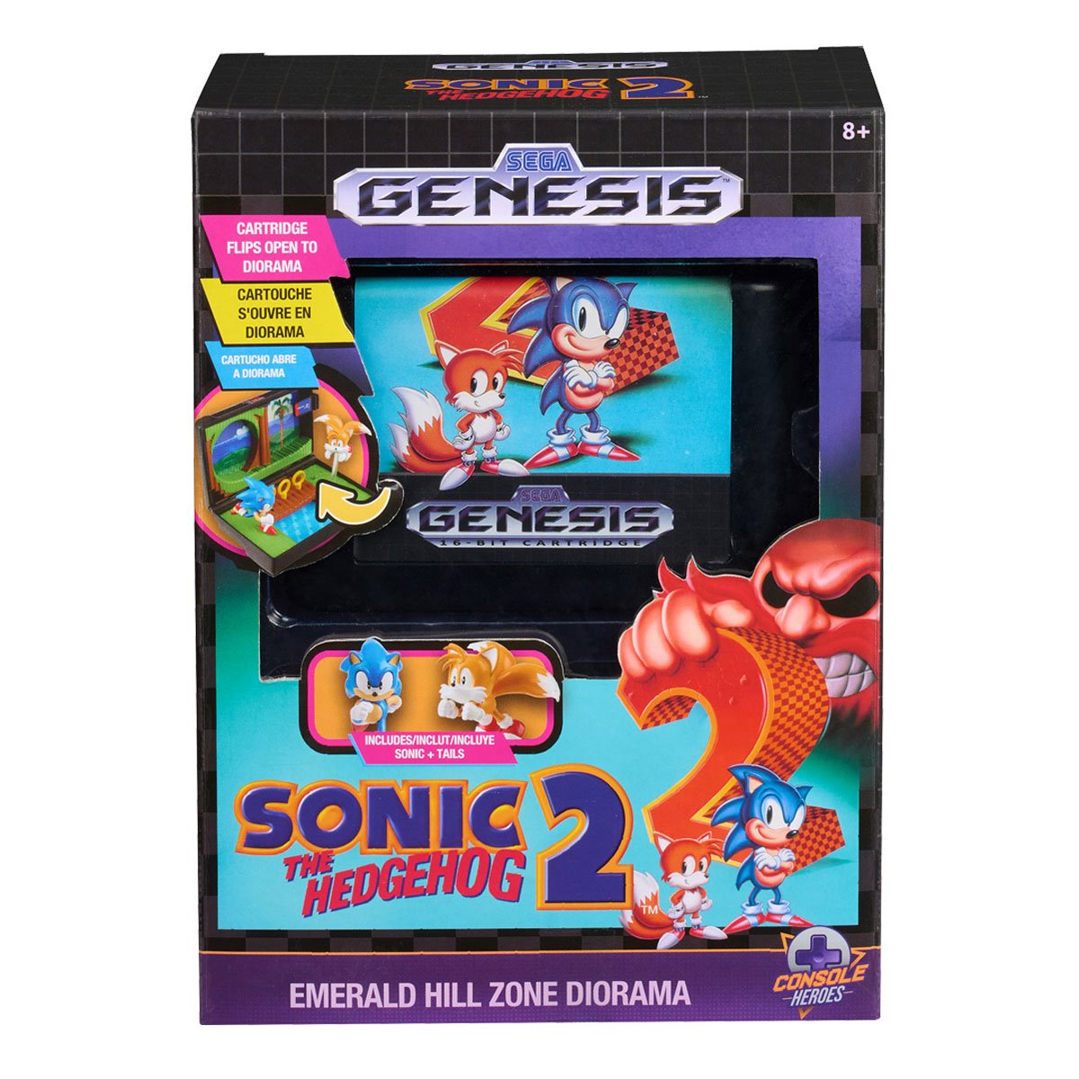 Console Heroes Sega Genesis Sonic the Hedgehog 2 Cartridge Diorama Playset Action Figures - Toys - New - CaveGamers - Image 6
