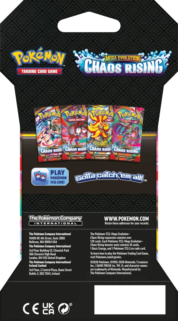 Pokemon TCG: Mega Evolution Chaos Rising Sleeved Booster Pack - Trading Card - New - CaveGamers - Image 6