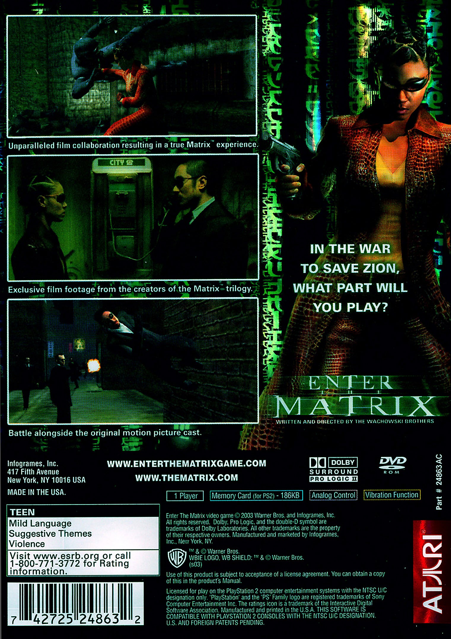 Enter the Matrix PS2 - Video Game - Used - CaveGamers - Image 2
