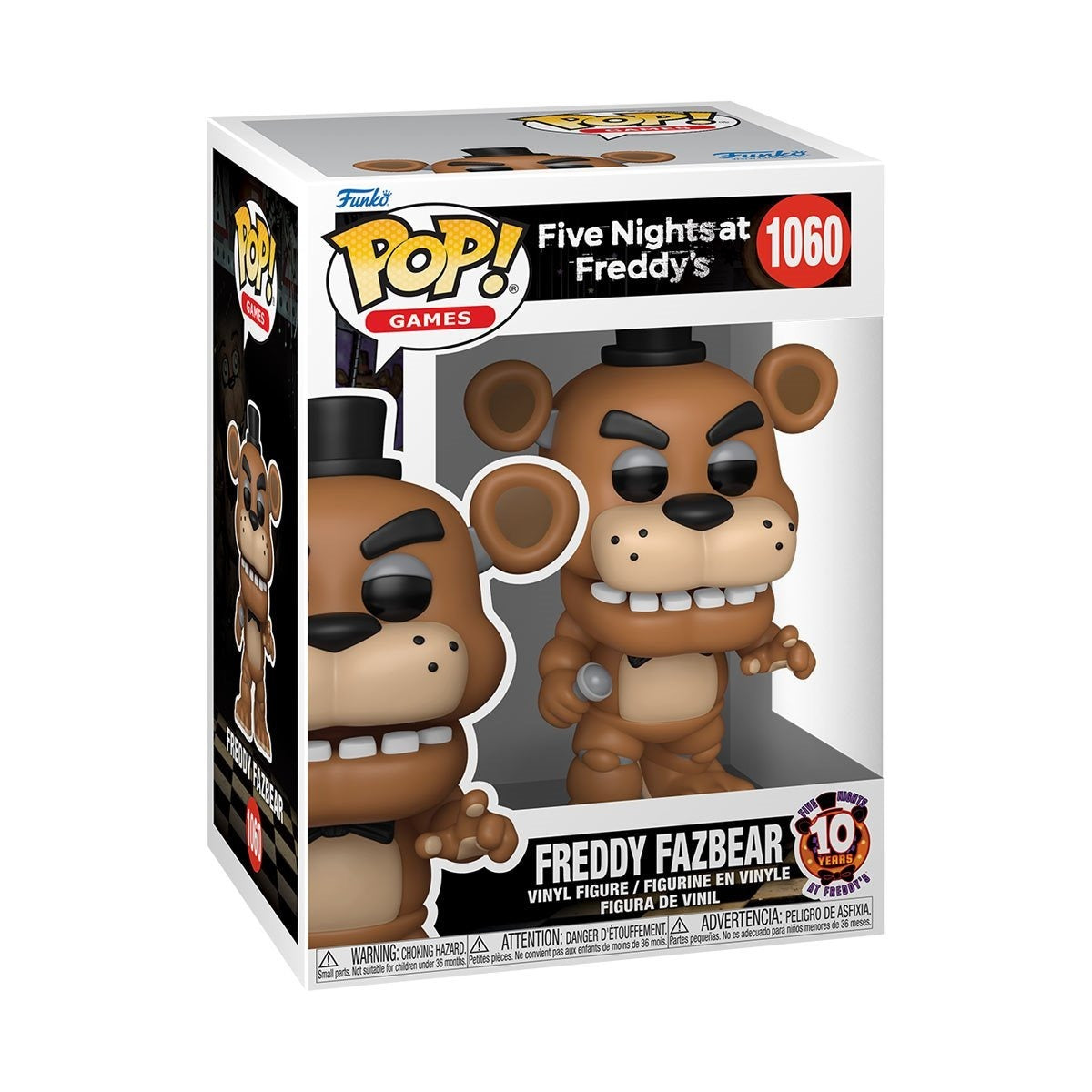 Funko Pop! Five Nights at Freddy's 10th Anniversary Freddy Fazbear Vinyl Figure #1060 - Toys - New - CaveGamers