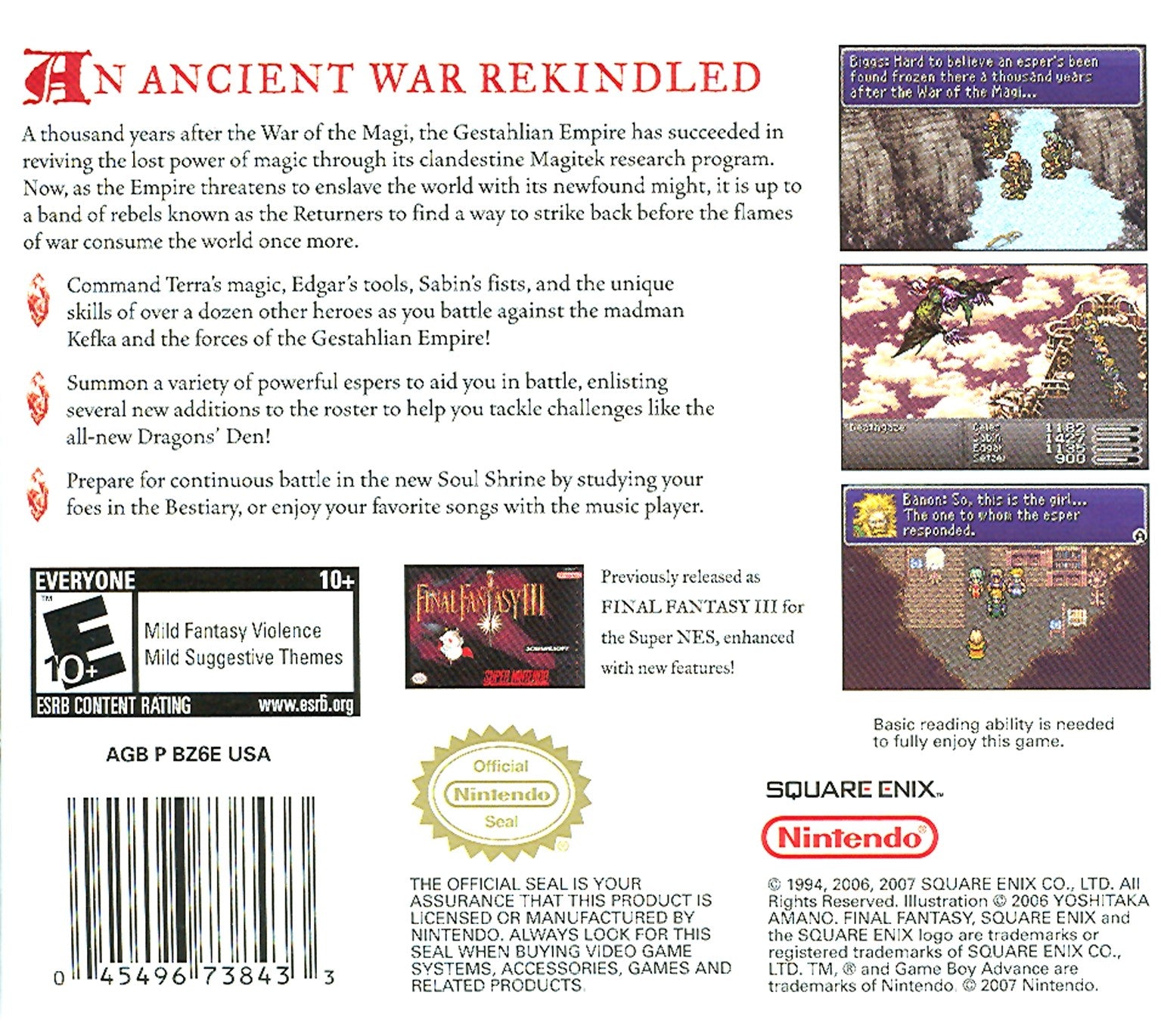 Final Fantasy VI Advance Game Boy Advance - Video Game - Used - CaveGamers - Image 2